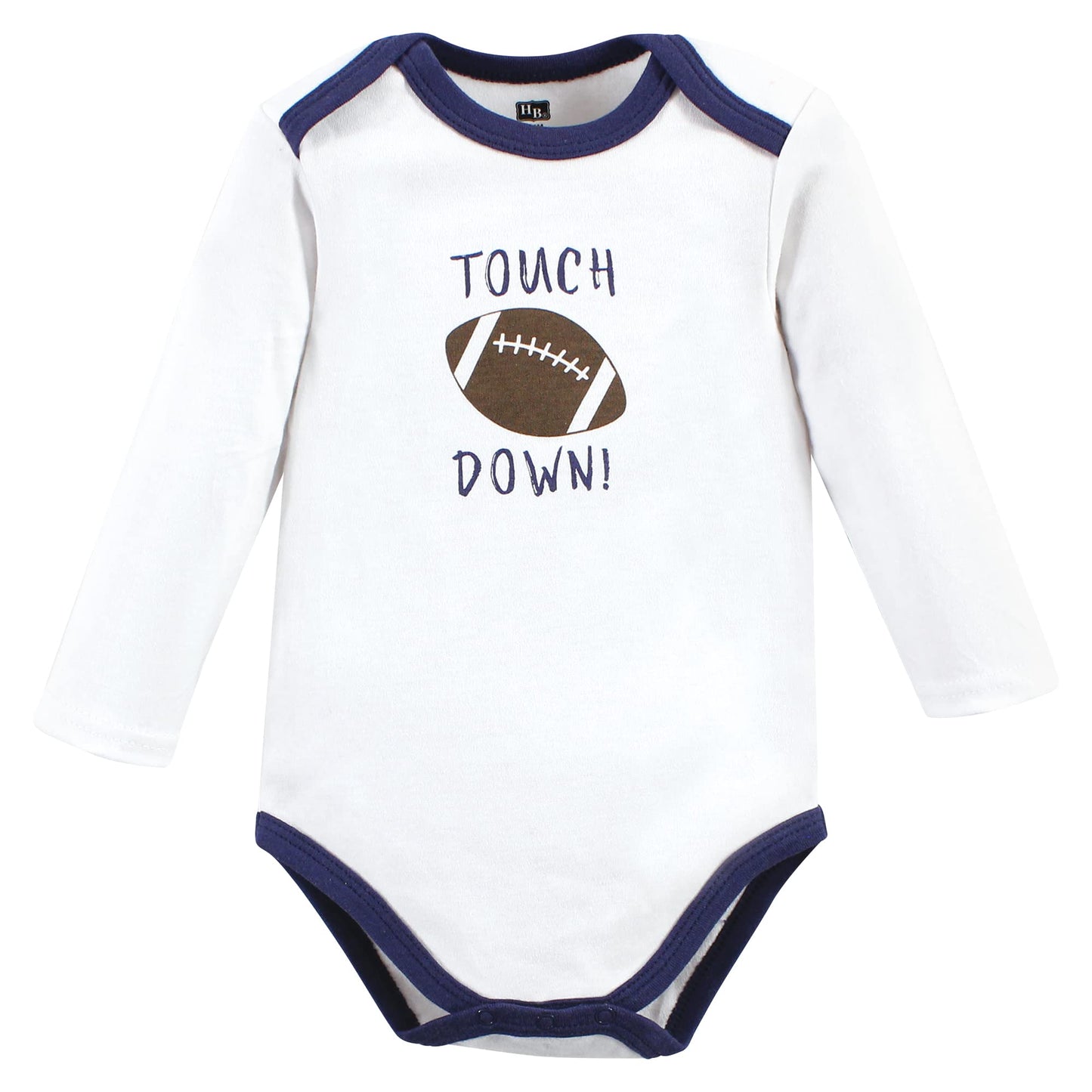 Hudson Baby Unisex Baby Cotton Long-Sleeve Bodysuits, Football Buddy, 0-3 Months