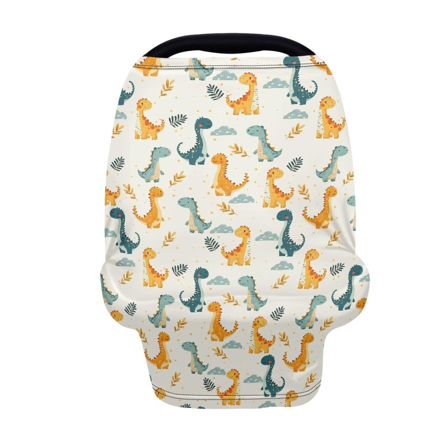 Biyejit Cute Cartoon Dinosaur Stretchy Baby Car Seat Cover Baby Car Seat Canopy Nursing Cover Carseat Canopy for Babies Breastfe