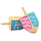 The Dreidel Company Let'S Play The Hanukkah Game 2 Multi Colored Extra Large Hand Painted Wood Dreidels (Style 3, Pack Of 4)