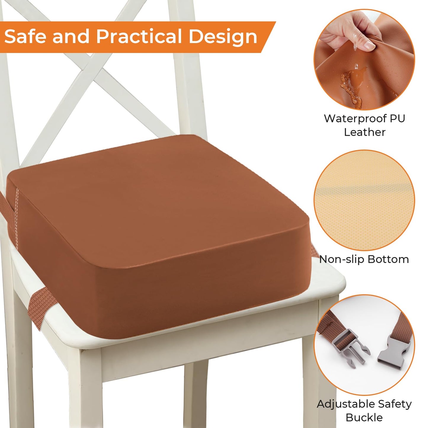 Toddler Booster Seat For Dining Table, Portable Kids Toddler Booster Seat For Table, Increasing Booster Cushion, Pu Anti-Scratch