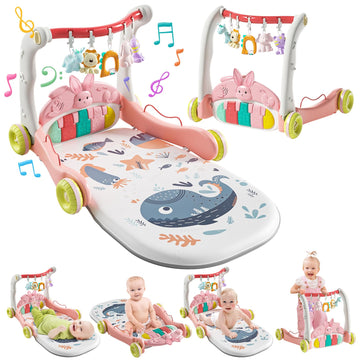 Cute Stone Baby Play Mat Activity Gym, Baby Gym Playmat With Play Piano, Baby Learning Walker For Girls, Tummy Time Mat For Infa