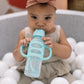 Dr. Brown'S Milestones Narrow Sippy Straw Bottle, Spill-Proof With 100% Silicone Handles And Weighted Straw, 8 Oz/250 Ml, Green,