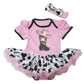 Petitebella Cowgirl Boot And Hat Baby Dress Nb-18M (Pink/Cow, 0-3 Months)