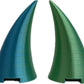 2X Demon Horns For Headset/Cosplay - Made In Usa - 20 Colors (Dual Lgreen/Lblue)