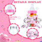 62 Pcs 3.5 Inch Baby Mini Milk Bottle Baby Shower Favor With 500 Adhesive Thank You For Showering Stickers, Small Plastic Bear C