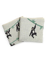 THE BABY TRUNK Monkey Knitted Napkin Set of 2 | Soft Hypoallergenic Cotton Baby Wipes | Gentle Washcloths for Newborns & Infants