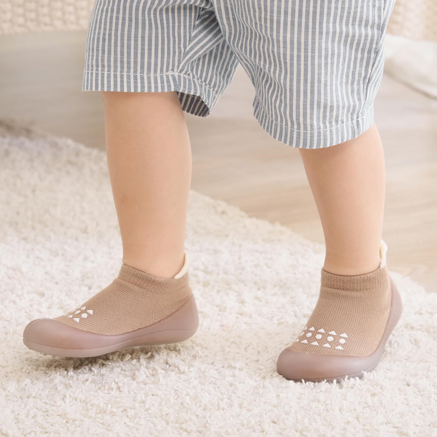 Bearbay Baby Sock Shoes Baby Walking Shoes Infant Non-Slip Breathable Slippers With Soft Rubber Sole Baby Boys Girls Sneakers Kh