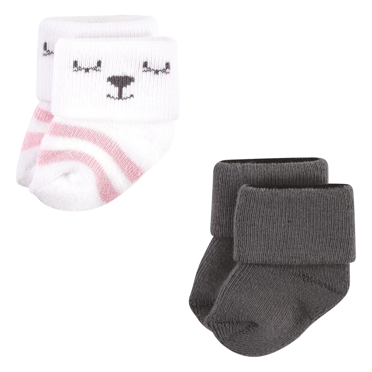 Hudson Baby Baby Girls Cotton Rich Newborn And Terry Socks, Bear Girl 12-Pack, 0-6 Months Us