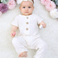 Saeaby Baby Girl Clothes Summer Outfit Infant White Jumpsuit Short Sleeve Romper Bodysuit Newborn Clothes One Pieces Outfit For
