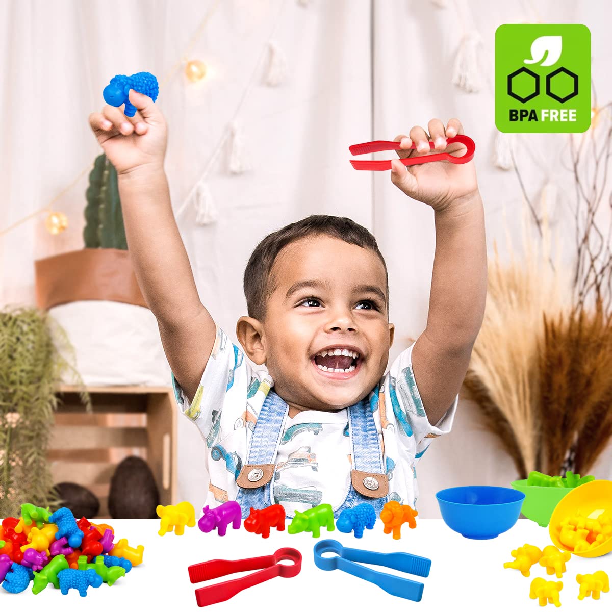 Skrtuan Counting Animal Montessori Toys for 3 4 5 Years Old Boys Girls, Matching Games Sensory Toys Fine Motor Skills Easter Bas