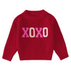 Toddler Girl Valentine'S Day Sweater Xoxo Chenille Patch Knit Sweater Chunky Long Sleeve Pullover Fall Winter Tops(White,3T(90))