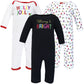 Hudson Baby Unisex Baby Cotton Coveralls Merry And Bright, 9-12 Months
