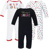 Hudson Baby Unisex Baby Cotton Coveralls Merry And Bright, 9-12 Months