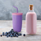 Bakerpan Silicone Straw Cup For Toddlers And Kids, 12 Ounce Silicone Cups With Straw (Purple)