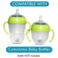 Straw Cup Conversion Kit For Comotomo Baby Bottles 2-Count, Food Grade Silicone Straw Nipples, All Silicone Weighted Straw, Bott