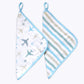 Masilo Muslin Cotton Baby Washcloth, for New Born Pack of 2  Airplane