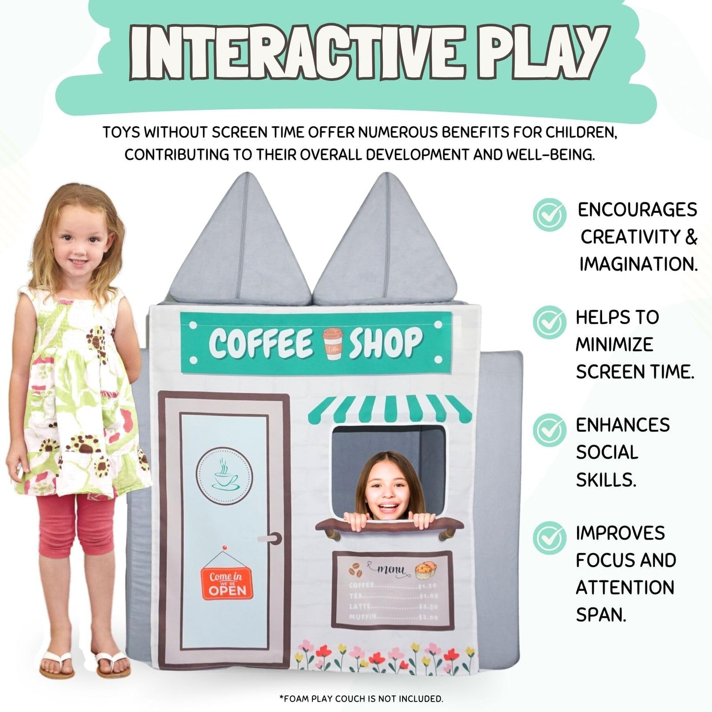 Couch Swag Play Panel for Childrens Foam Sofa Kids Couch