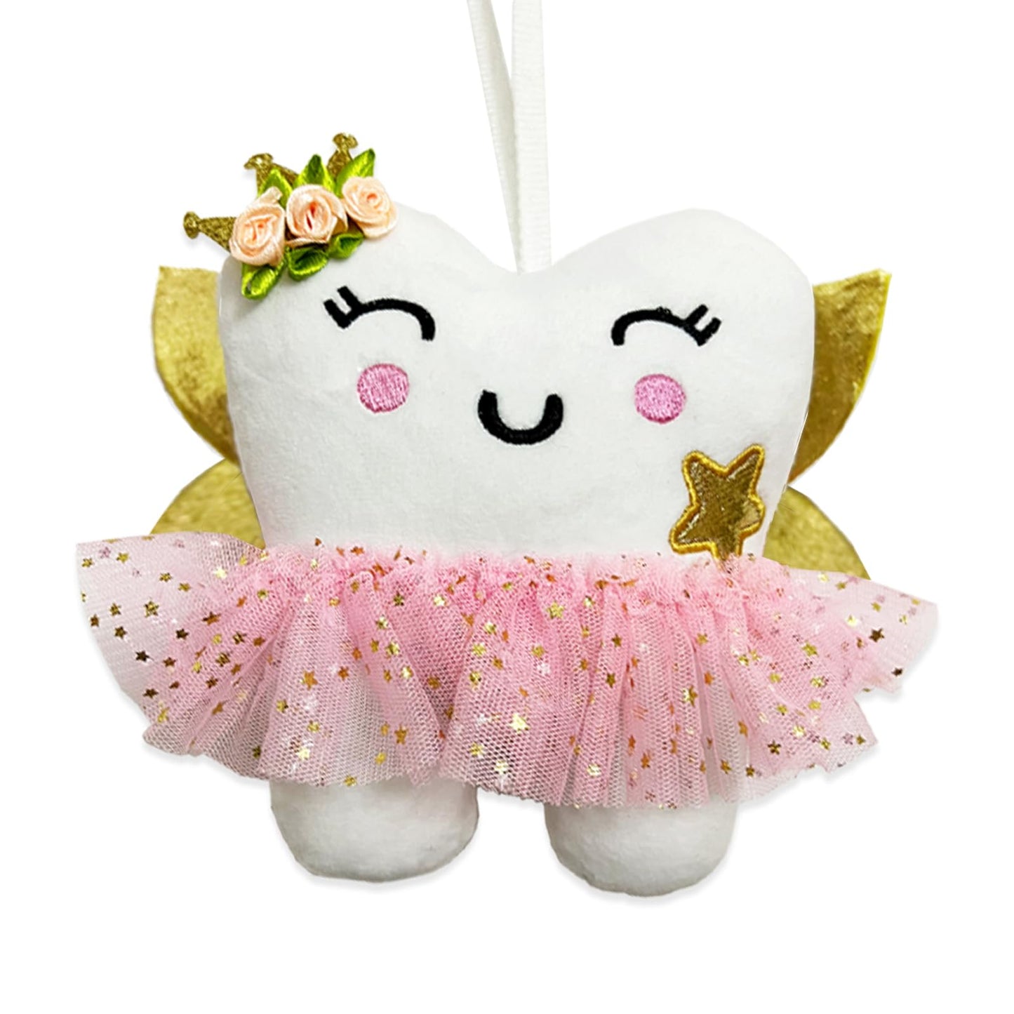 Hy.Mis Tooth Fairy Pillow With Pocket For Girls, Tooth Pillow For Tooth Fairy, Tooth Fairy Plush Dolls With Glittering Wings, To