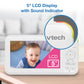 VTech Video Baby Monitor with 5 LCD Screen, Up to 17Hrs Video & 31Hrs Audio Battery Life, Night Vision, 1000ft Range, Pan-Tilt-Z