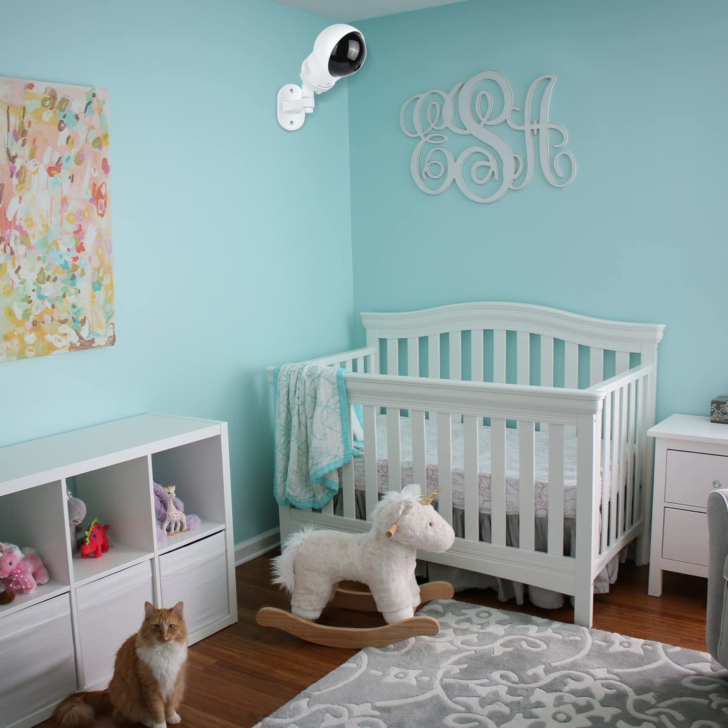 Adjustable Baby Monitor Wall Mount For Eufy Spaceview, Spaceview Pro And Spaceview S Baby Monitor, Perfect View Angle And Easy I