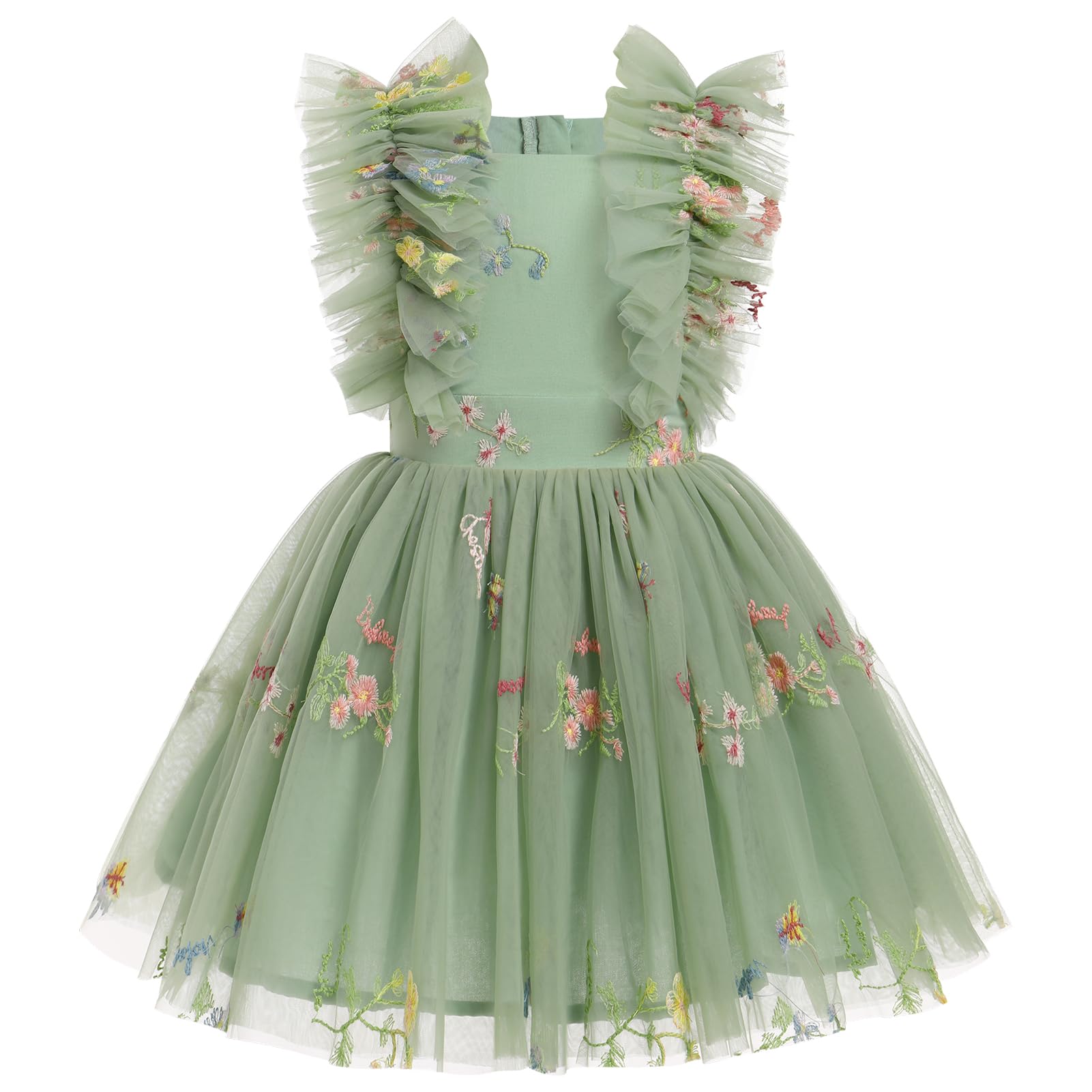 Fairy Dress Toddler, Party Dress For Baby Girl Boho Lace Hippie Flower Puffy Wedding Birthday Fancy Dance Evening Gown For Kids