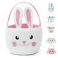 Lofytain Easter Basket Bags,Easter Eggs-Gift Baskets for Kids,Bunny Tote Bag Bucket for Easter Eggs,Toys, Candy,Gifts (White/Pin