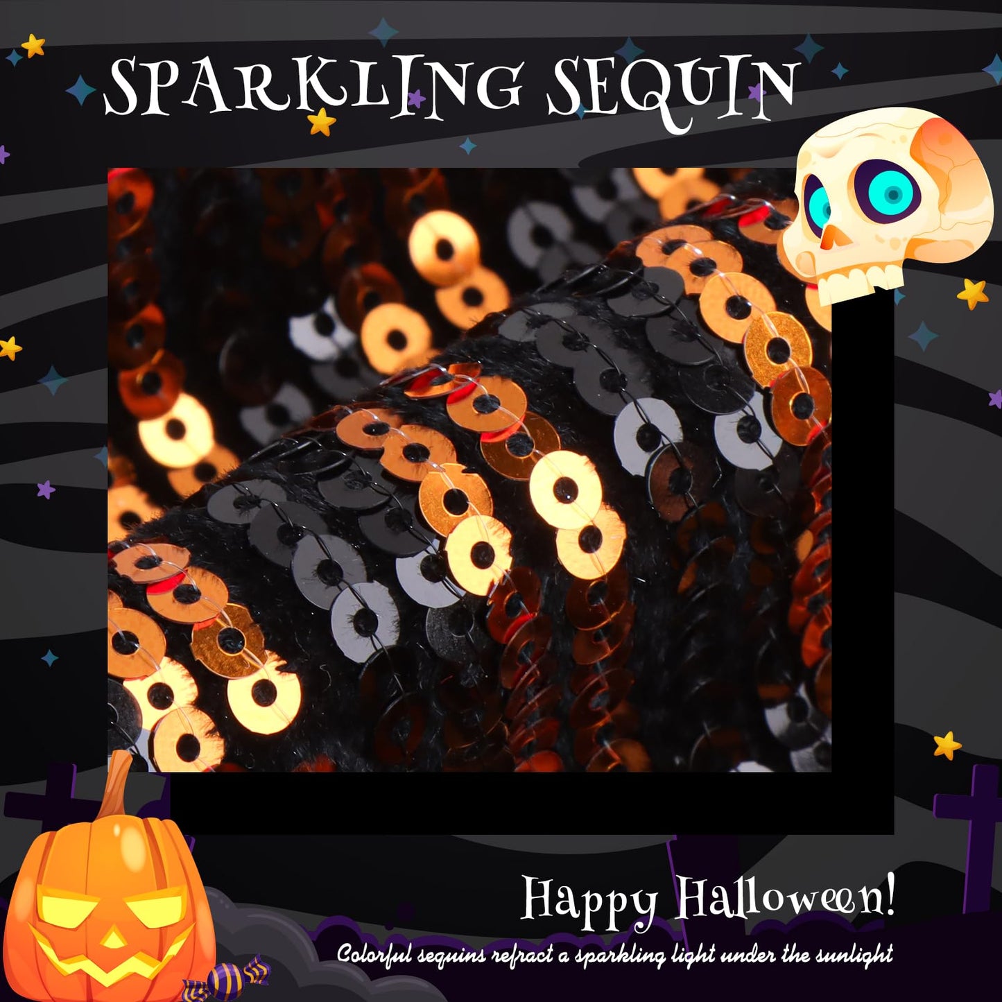 Lanmerry Halloween Baby Girl Clips Alligator Clips Hair Sequins Bows Toddler Girls Sparkly Glitter Baby Barrettes Cheer Bows Kid