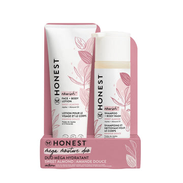 The Honest Company 2-In-1 Cleansing Shampoo + Body Wash And Face Lotion Bundle  Gentle For Baby  Naturally Derived  Sweet Almond