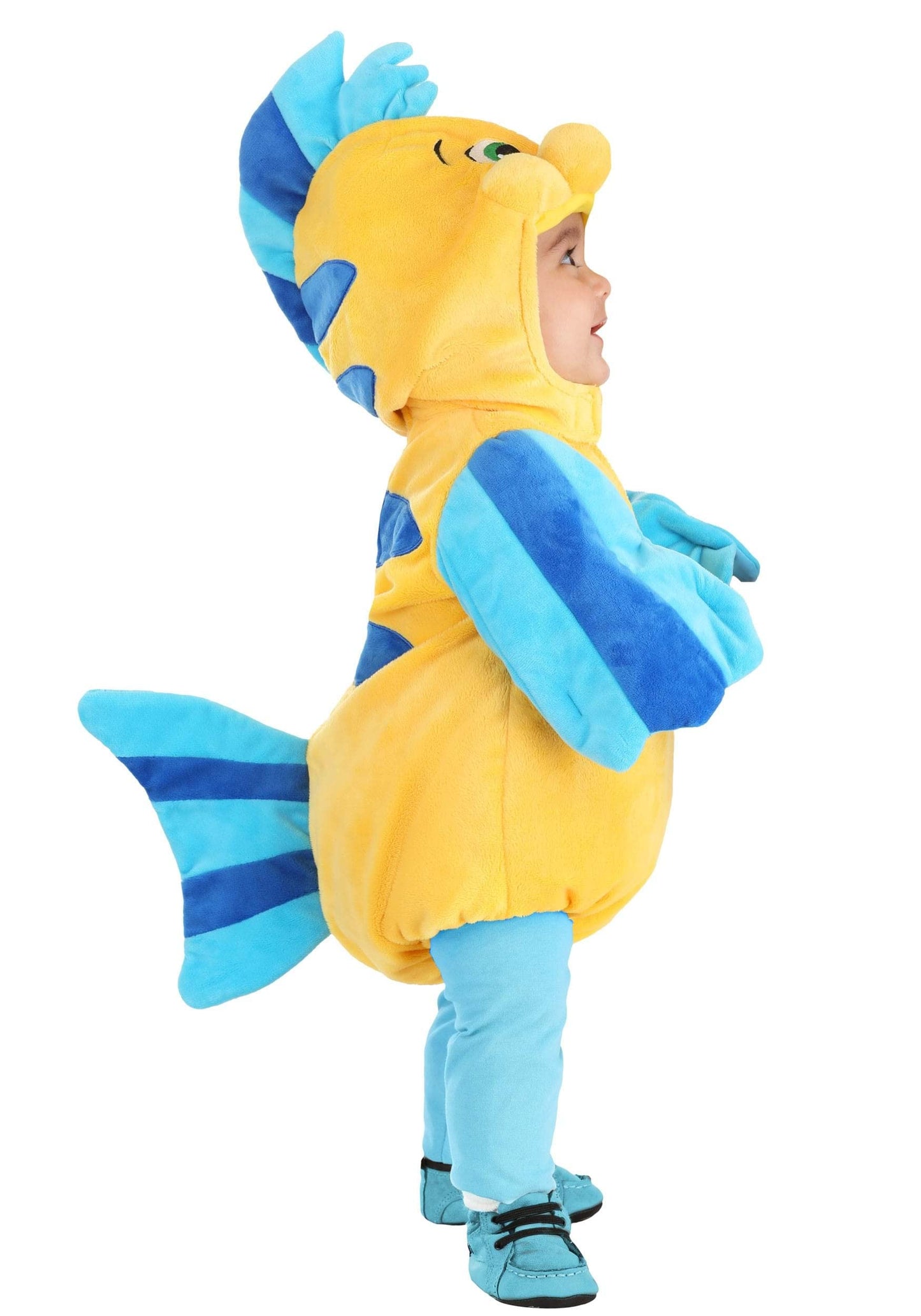 Fun Costumes Disney The Little Mermaid Flounder Infant Costume, For Halloween, Cosplay, Ocean Beach Theme Party & Dress Up 0/3 M