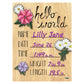 Cohas Hello World Newborn Baby Announcement Printed Wood Sign With Mixed Flower Theme, 9 By 12 Inches, No Marker