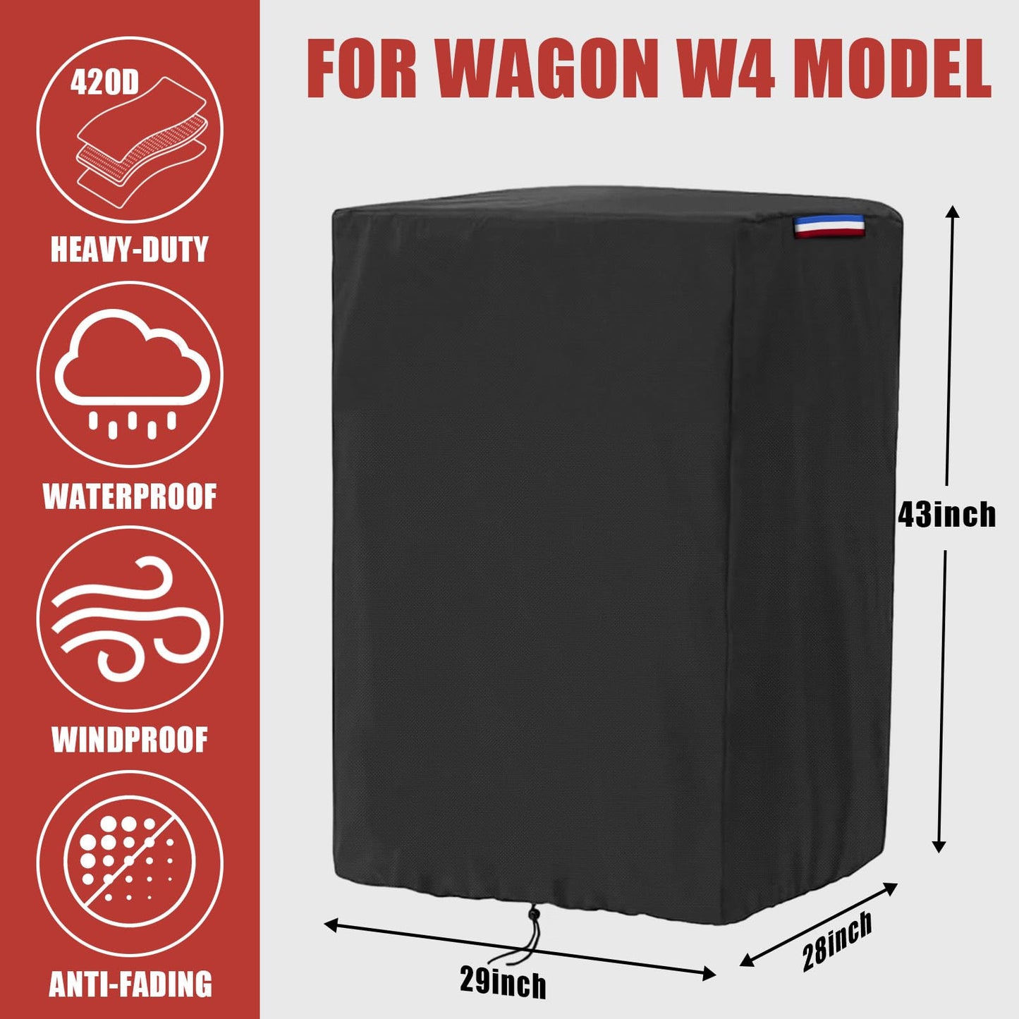 Rilime Wagon Cover Compatible With Wonderfold Wagon W4 Original(Cover Only),Waterproof 420D Stroller Wagon Covers For Keenz Wago