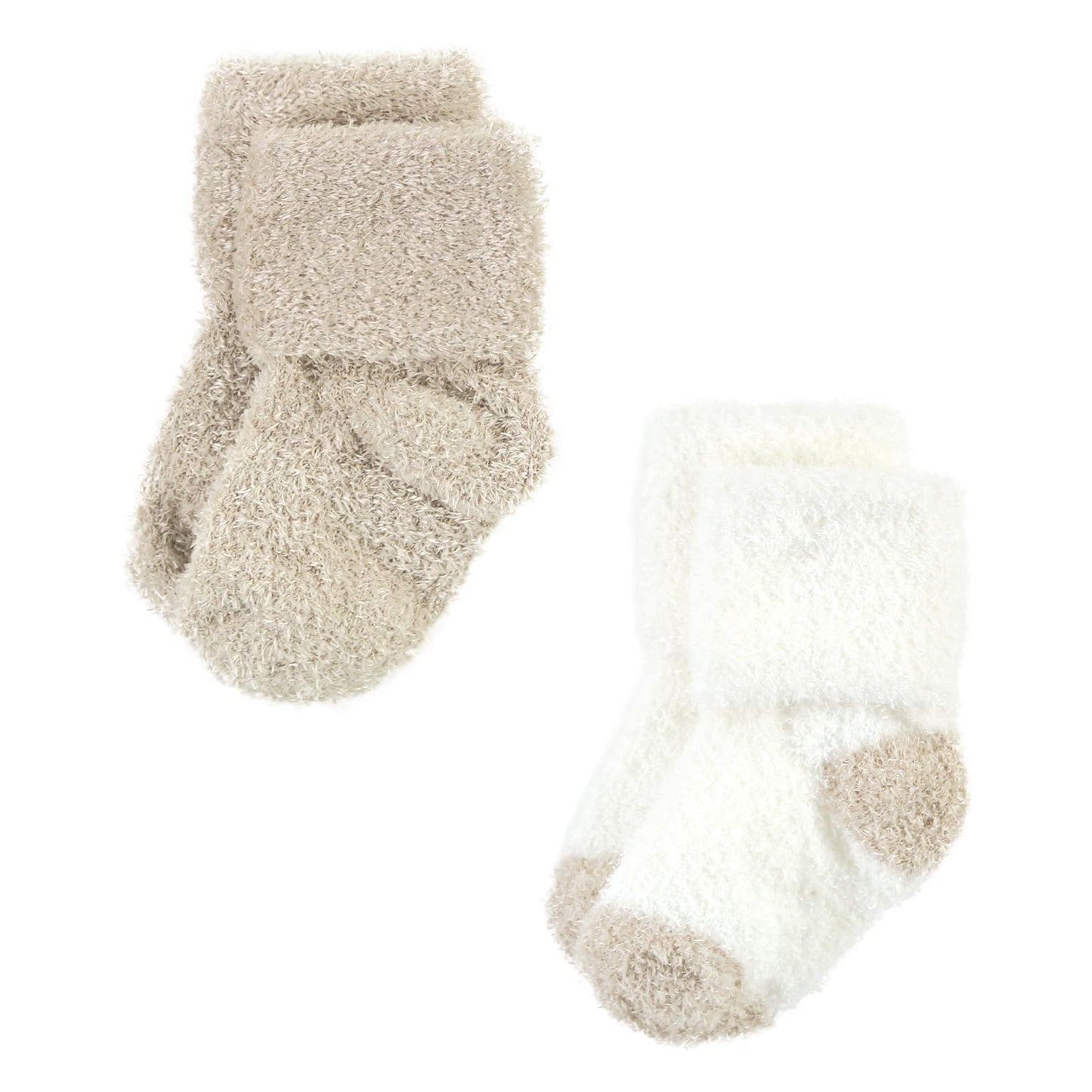 Hudson Baby Unisex Baby Cotton Rich Newborn And Terry Socks, Gray Taupe Stripe, 0-6 Months