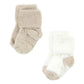 Hudson Baby Unisex Baby Cotton Rich Newborn And Terry Socks, Gray Taupe Stripe, 12-24 Months