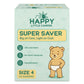 Happy Little Camper Super Saver Diapers, Size 4, 25 Count | Budget-Friendly Disposable Baby Diapers for Sensitive Skin | Hypoall