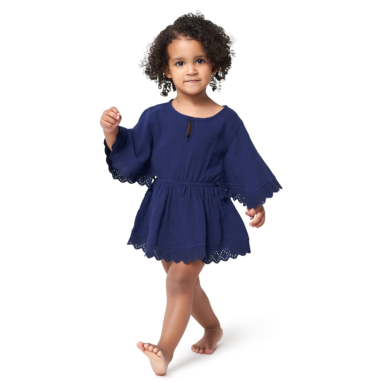 Gerber Baby Girl'S Standard Toddler Kaftan Swim Cover Up, Navy, 3-6 Months