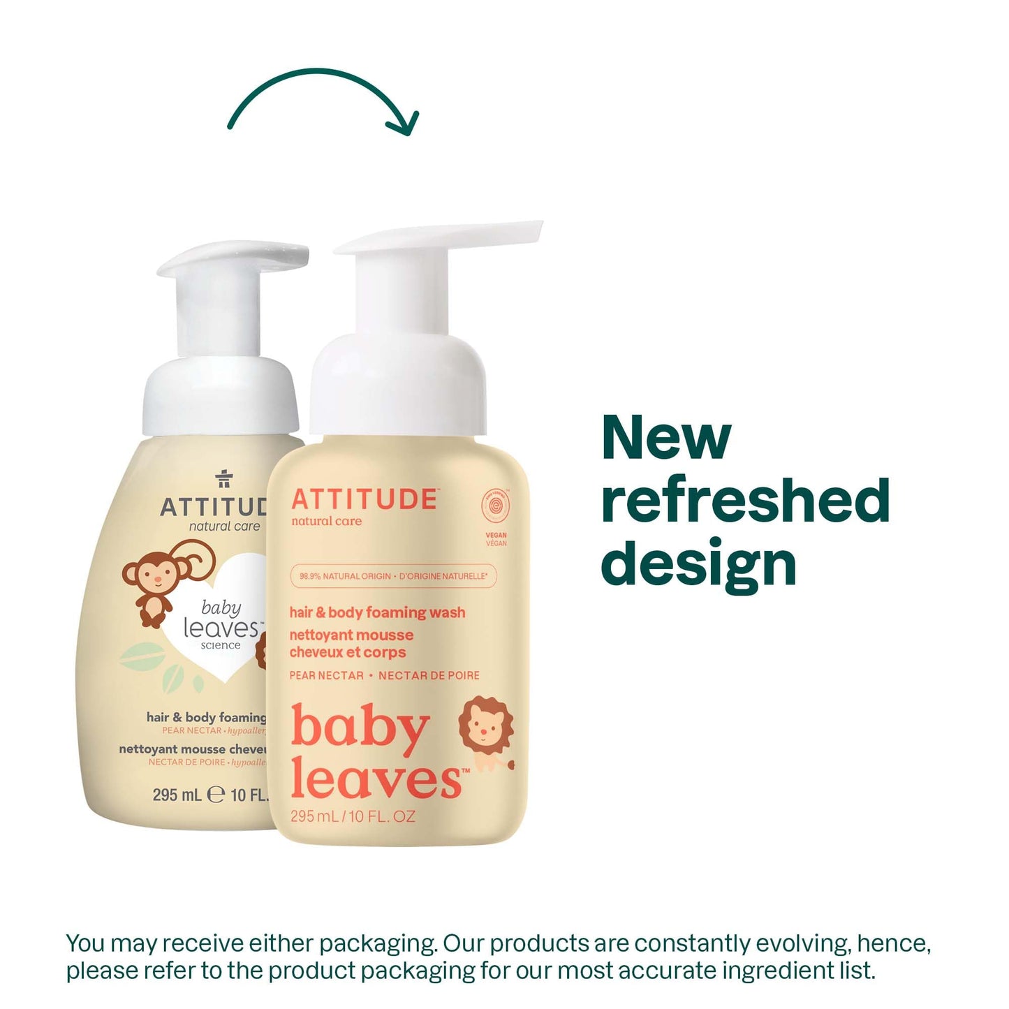 Attitude 2-In-1 Hair And Body Foaming Baby Wash, Ewg Verified Shampoo Soap, Dermatologically Tested, Made With Naturally Derived
