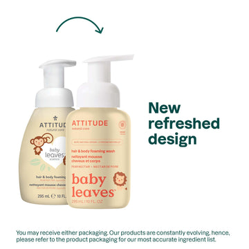Attitude 2-In-1 Hair And Body Foaming Baby Wash, Ewg Verified Shampoo Soap, Dermatologically Tested, Made With Naturally Derived