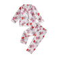 Kavousa Toddler Baby Girl Valentines Day Pajamas Heart&Bow Print Button Down Shirt + Pants Little Kids Girls Silk Pajama Set (Pi
