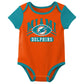 Outerstuff Nfl Newborn Baby And Infant Short Sleeve Bodysuit Variety 3-Pack - Miami Dolphins, 18M