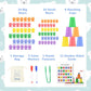 Bmag Counting Bears with Matching Sorting Cups, Preschool Math Learning Game with 24 Big Bears, 24 Little Bears, STEM Educationa