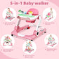 Music And Lights Baby Walker With Wheels,5-In-1 Baby Activity Center With Removable Toys And Music Bouncer,Adjustable Height Bab