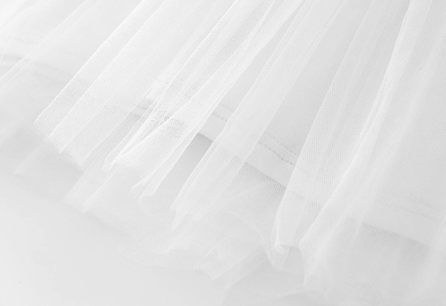 Lyxiof Girls Tutu Dress Casual Tulle Summer Solid Color Ruffle Sleeve Dress White 110Cm