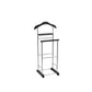 Proman Product Vl17028 With Wooden Hanger, Tray & Trouser Bar Valet Stand, Black