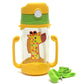 Koochie-Koo Plastic One Touch Open Cute Giraffe Printed Handy Transparent Sippy Cup Bottle, Water Bottles For Toddler Boys & Gir