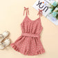 3T Girl Clothes Toddler Baby Girls Strap Sleeveless One Piece Halter Romper Summer Jumpsuit, Pink Heart 3-4T/110Cm