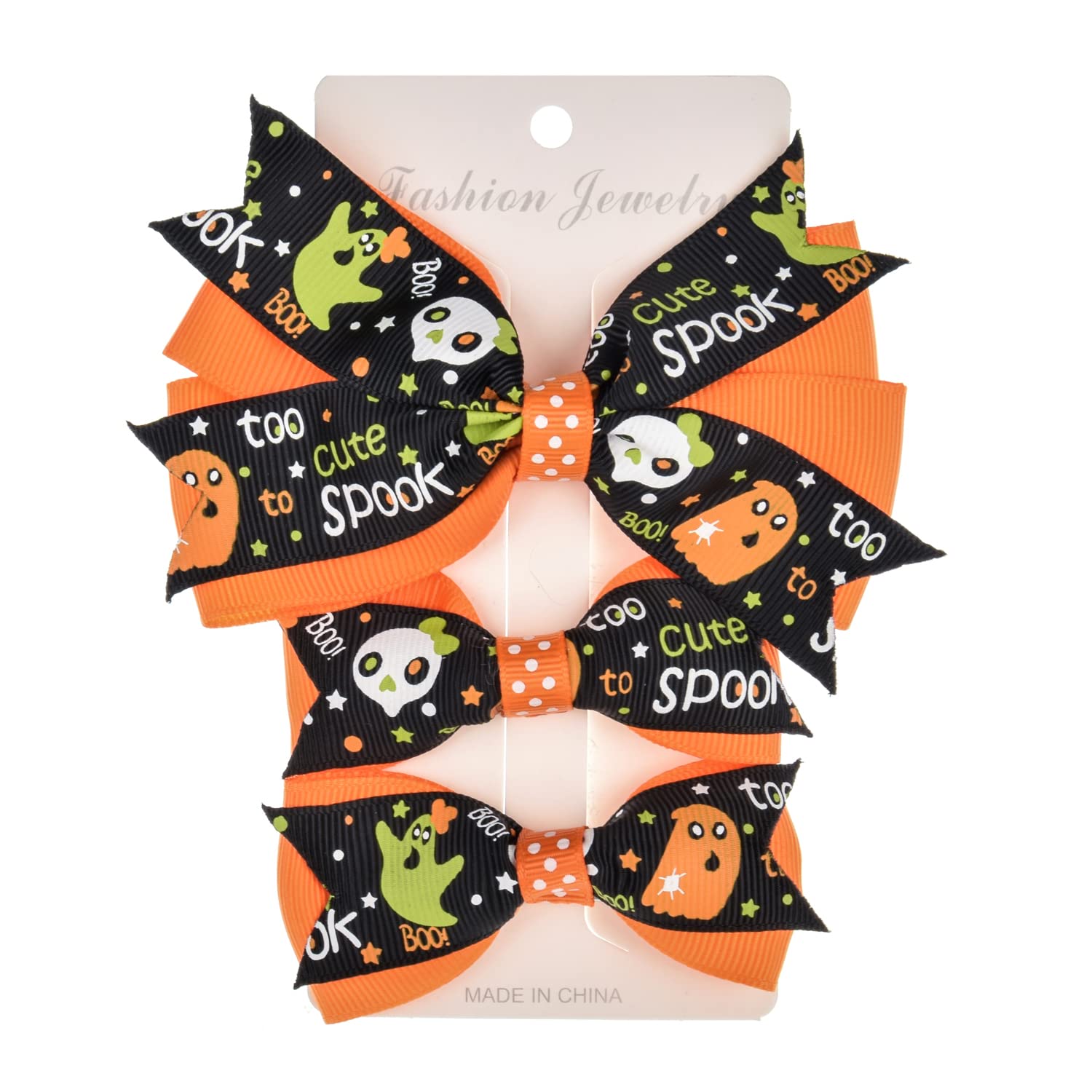 Love Sweety Baby Rose Halloween Headband Infant Pumpkin Hairband Bow Hair Clips (3Pc A Orange)
