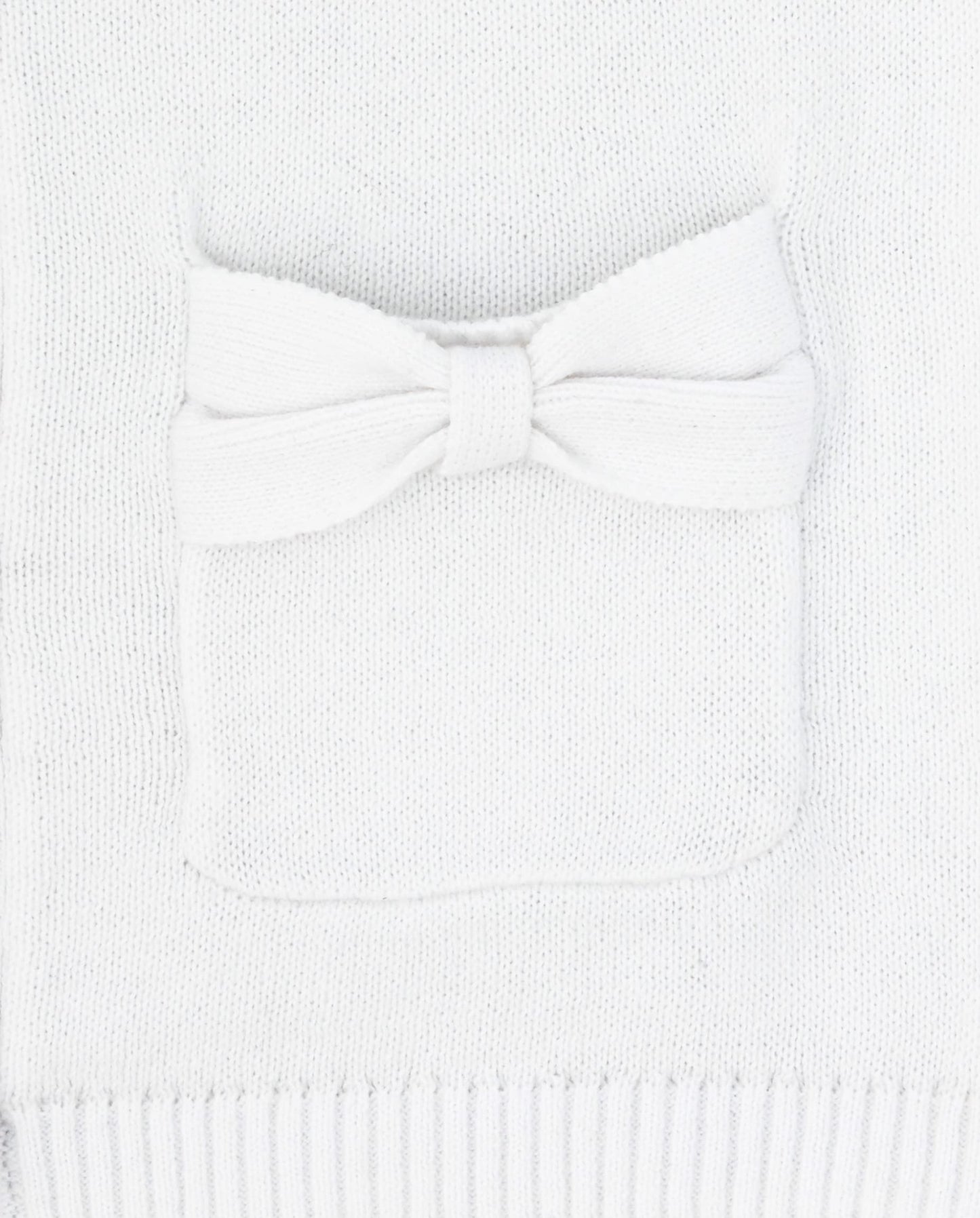 The Children'S Place Baby Toddler Girls Bow Pocket Cardigan, White, 3T