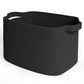 MEGASKET Black Woven Storage Basket - 15x9x11 Cotton Rope Basket for Organizing Shoes, Toys, Books, Towels, Rectangular Decorati