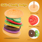 Aizweb Montessori, Stacking Toys- Wooden Burger for 3 Year Old Toddlers and Kids Preschool, Fine Motor Skill Educational Learnin