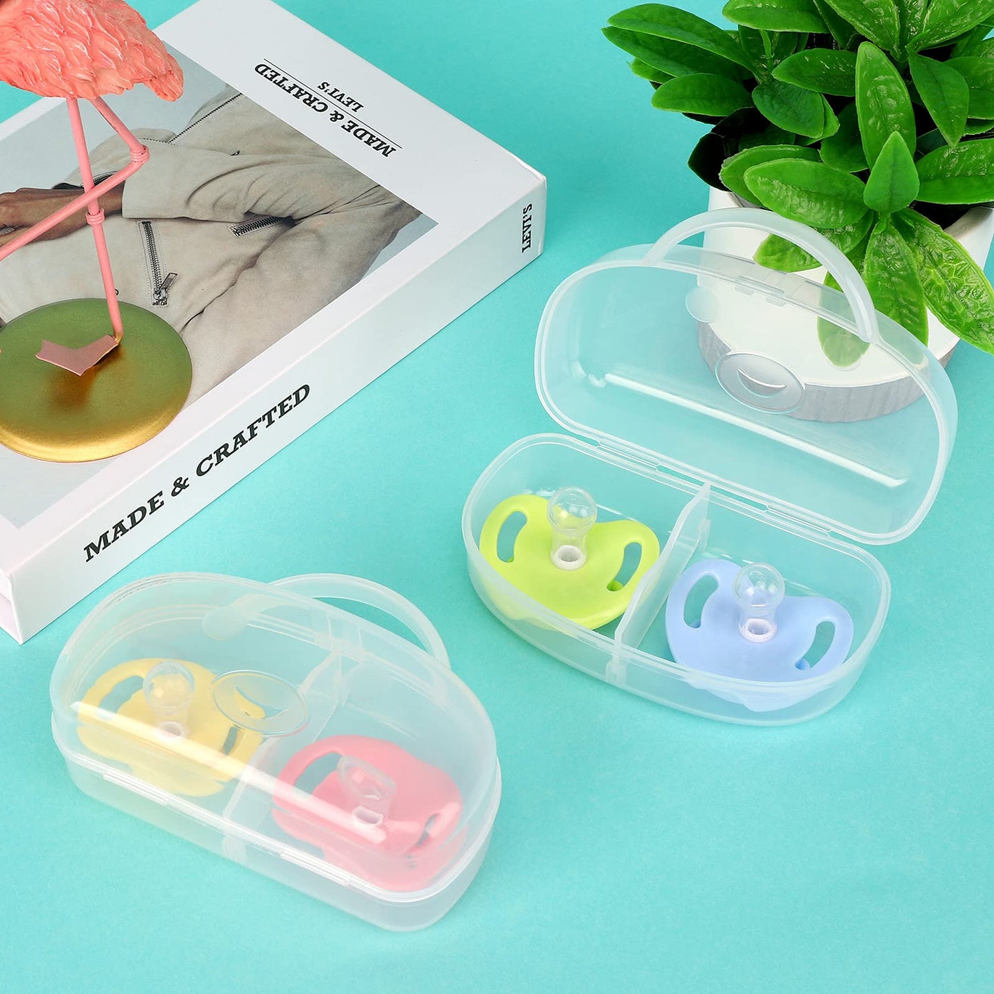 Accmor Pacifier Case, Pacifier Container Can Storage 2 Pacifiers, Baby Pacifier Holder Case For Travel, Bpa Free,Transparent